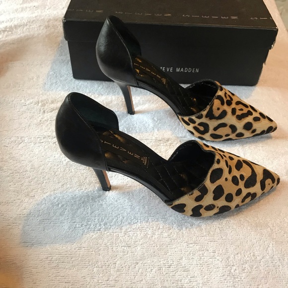 SOLD Steven Madden Vadah Real Fur Leather heels - Picture 2 of 8
